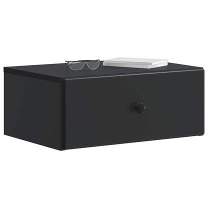 Wall-Mounted Bedside Cabinet 2 pcs Black 49 x 34.5 x 20 cm