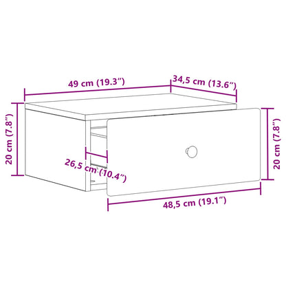 Wall-Mounted Bedside Cabinet 2 pcs Black 49 x 34.5 x 20 cm