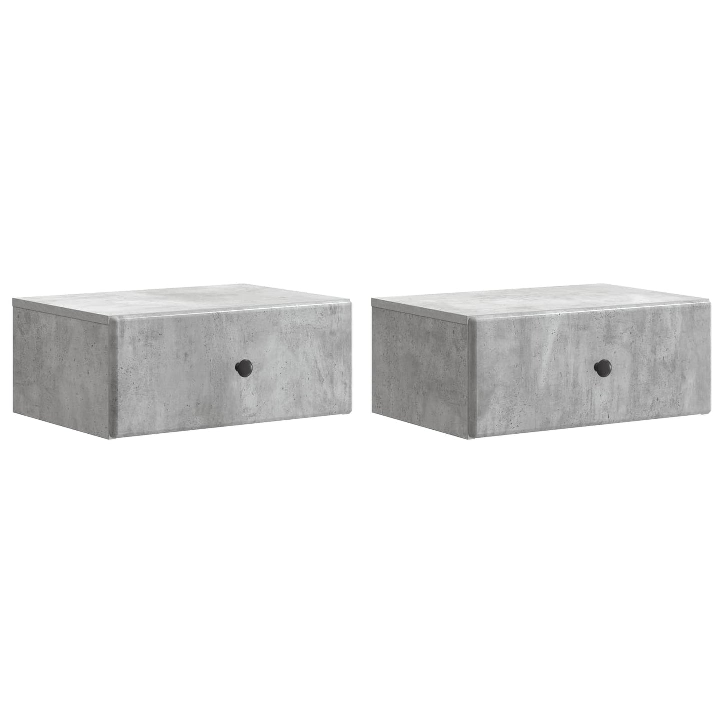 Wall-Mounted Bedside Cabinet 2 pcs Concrete Grey