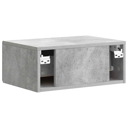 Wall-Mounted Bedside Cabinet with Drawer 2 pcs Concrete Grey