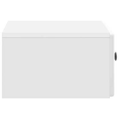 Wall-Mounted Bedside Cabinet High Gloss White 49 x 34.5 x 20 cm