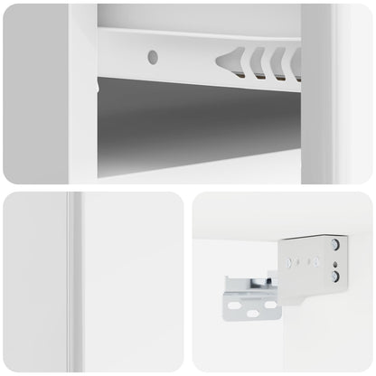 Wall-Mounted Bedside Cabinet with Drawer 2 pcs High Gloss White