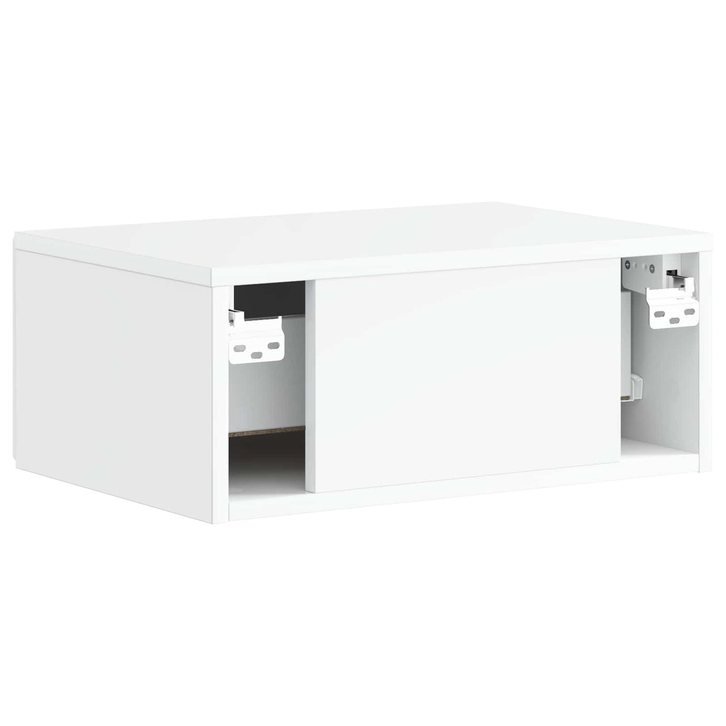 Wall-Mounted Bedside Cabinet with Drawer 2 pcs High Gloss White