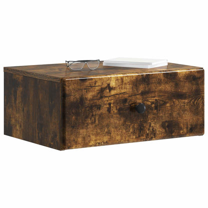 Wall-Mounted Bedside Cabinet Smoked Oak 49 x 34.5 x 20 cm