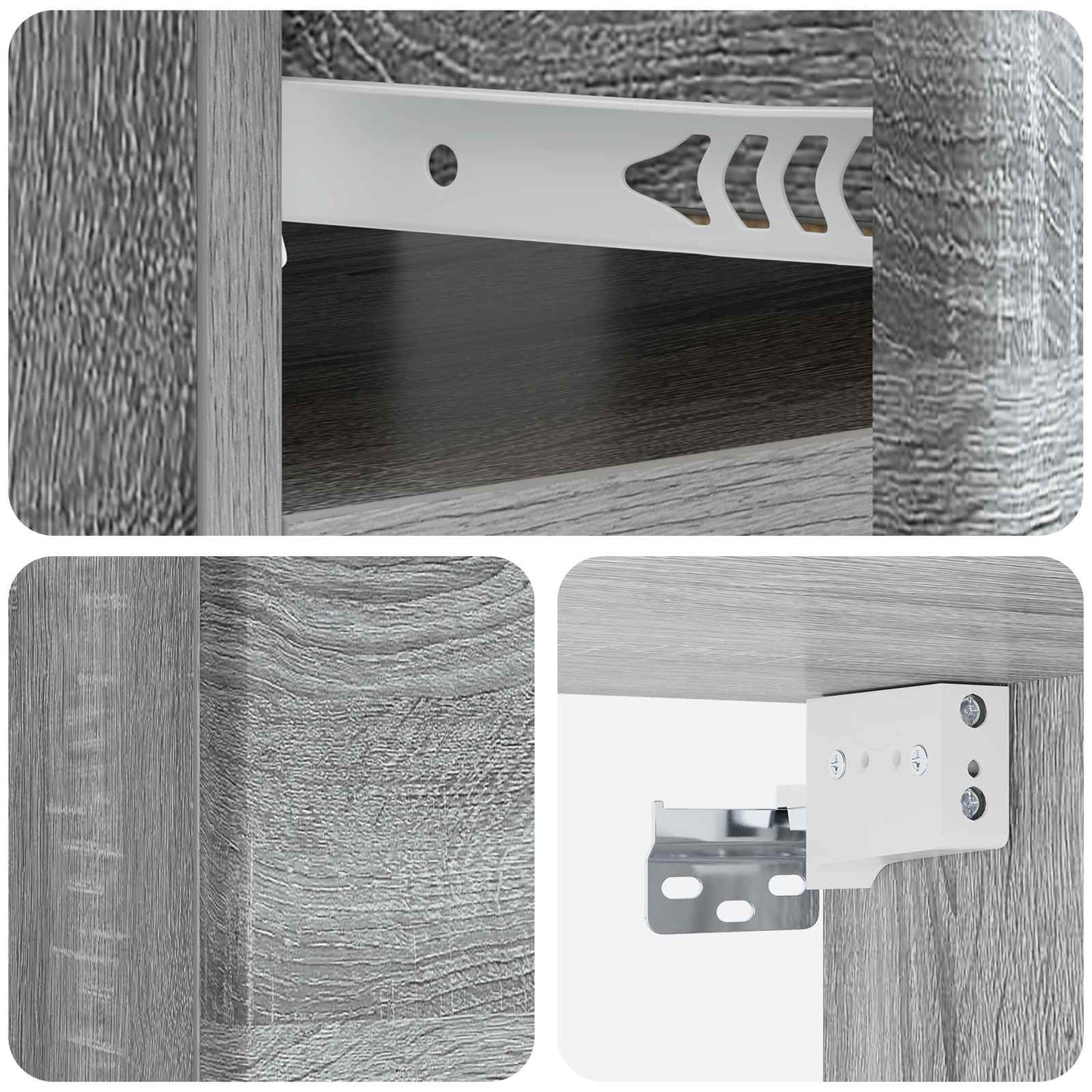 Wall-Mounted Bedside Cabinet 2 pcs Grey Sonoma Engineered Wood