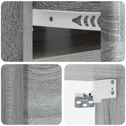Wall-Mounted Bedside Cabinet 2 pcs Grey Sonoma Engineered Wood