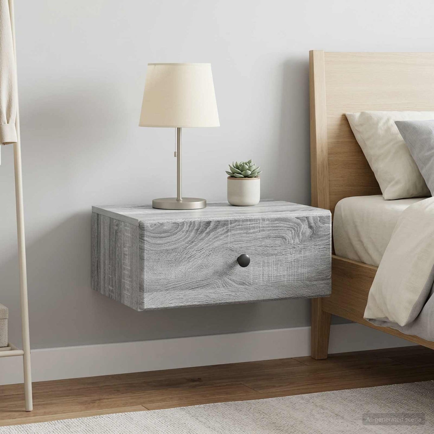 Wall-Mounted Bedside Cabinet 2 pcs Grey Sonoma Engineered Wood