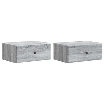 Wall-Mounted Bedside Cabinet 2 pcs Grey Sonoma Engineered Wood