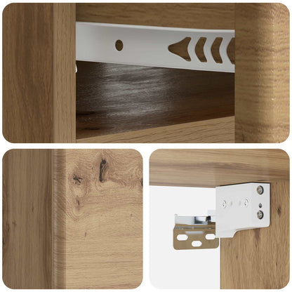 Wall-Mounted Bedside Cabinet Artisan Oak 49 x 34.5 x 20 cm
