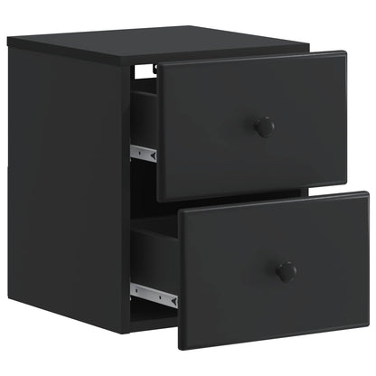 Wall-Mounted Bedside Cabinet Black 34.5 x 33 x 40 cm