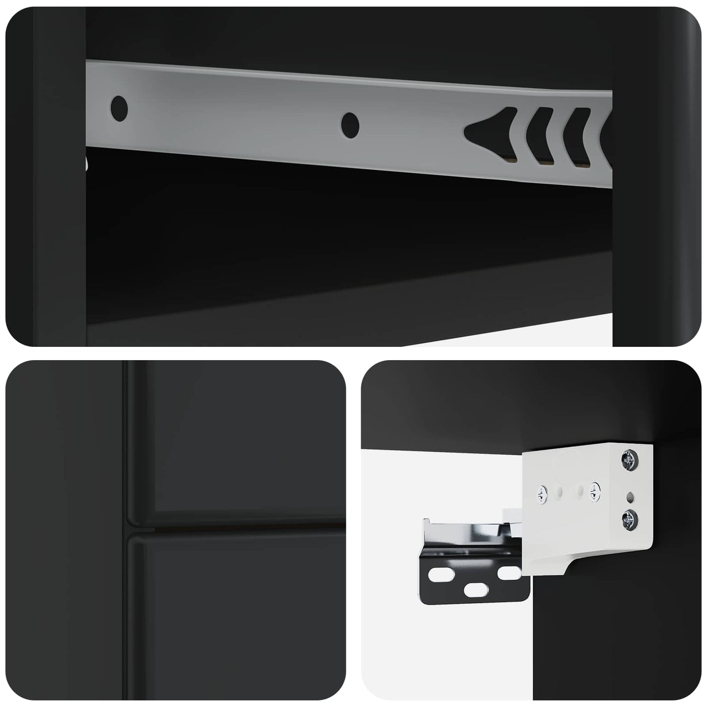 Wall-Mounted Bedside Cabinet 2 pcs Black 34.5 x 33 x 40 cm
