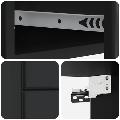 Wall-Mounted Bedside Cabinet 2 pcs Black 34.5 x 33 x 40 cm