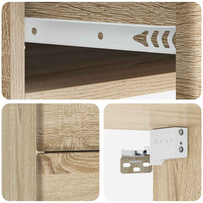 Wall-Mounted Bedside Cabinet 2 pcs Sonoma Oak 34.5 x 33 x 40 cm