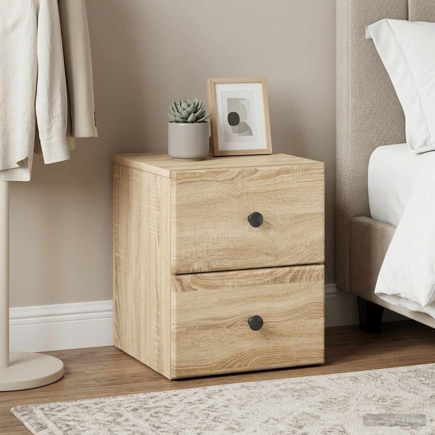 Wall-Mounted Bedside Cabinet 2 pcs Sonoma Oak 34.5 x 33 x 40 cm