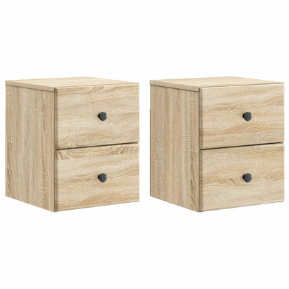 Wall-Mounted Bedside Cabinet 2 pcs Sonoma Oak 34.5 x 33 x 40 cm