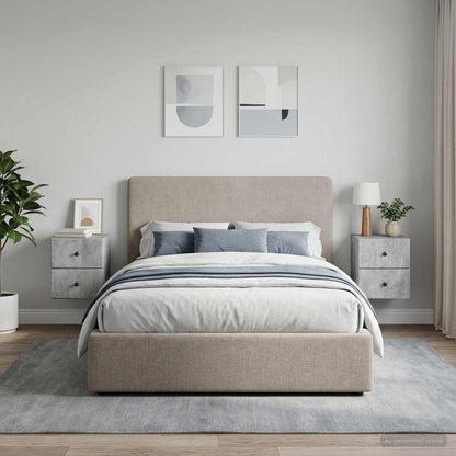 Wall-Mounted Bedside Cabinet with Drawer 2 pcs Concrete Grey
