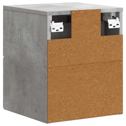 Wall-Mounted Bedside Cabinet with Drawer 2 pcs Concrete Grey