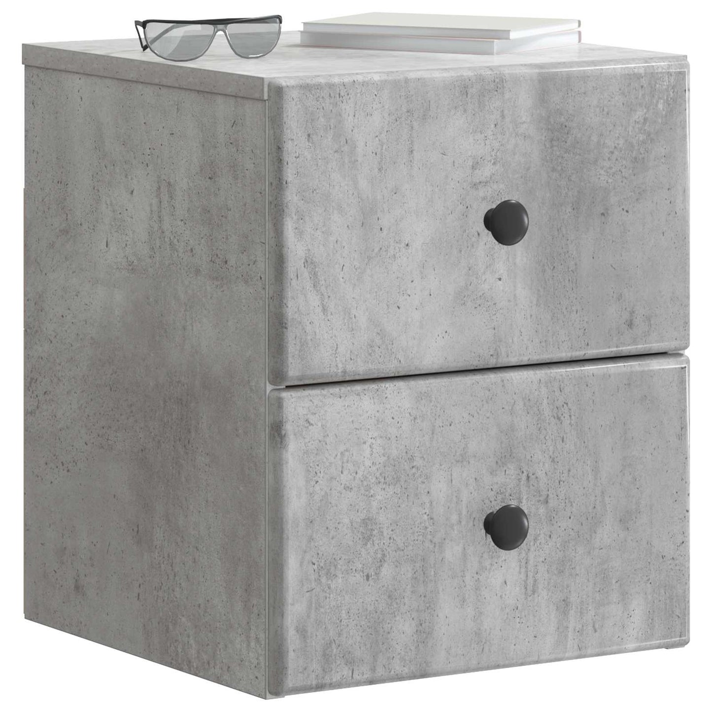 Wall-Mounted Bedside Cabinet with Drawer 2 pcs Concrete Grey