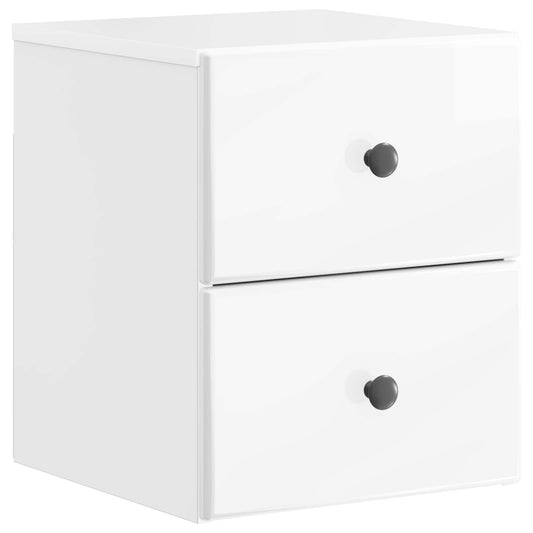 Wall-Mounted Bedside Cabinet High Gloss White 34.5 x 33 x 40 cm