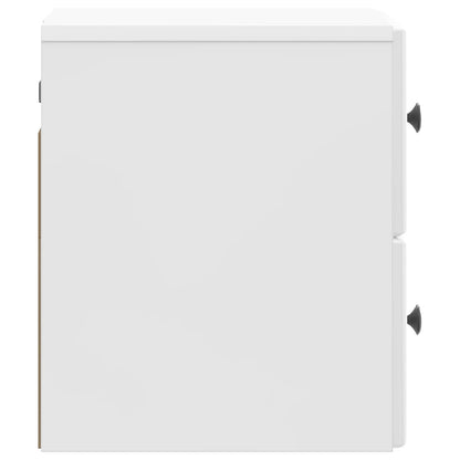 Wall-Mounted Bedside Cabinet High Gloss White 34.5 x 33 x 40 cm