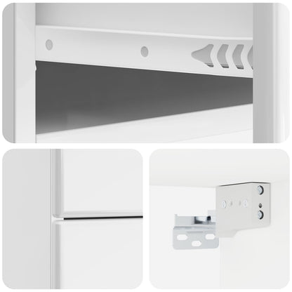 Wall-Mounted Bedside Cabinet with Drawer 2 pcs High Gloss White