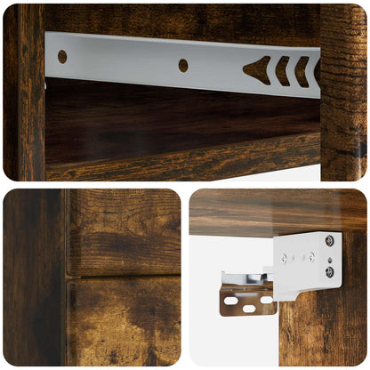 Wall-Mounted Bedside Cabinet Smoked Oak 34.5 x 33 x 40 cm