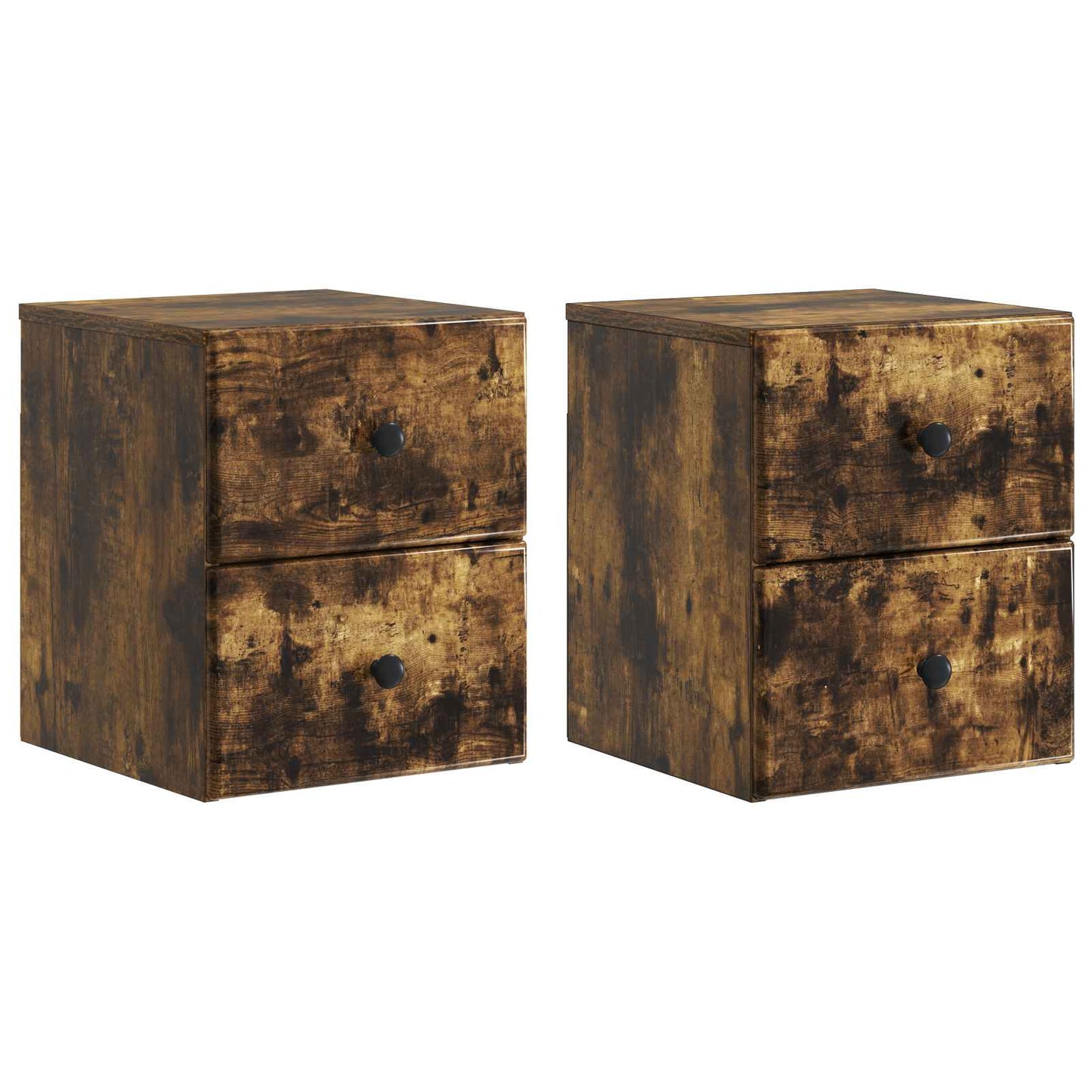 Wall-Mounted Bedside Cabinet 2 pcs Smoked Oak 34.5 x 33 x 40 cm