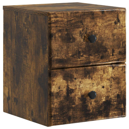 Wall-Mounted Bedside Cabinet 2 pcs Smoked Oak 34.5 x 33 x 40 cm