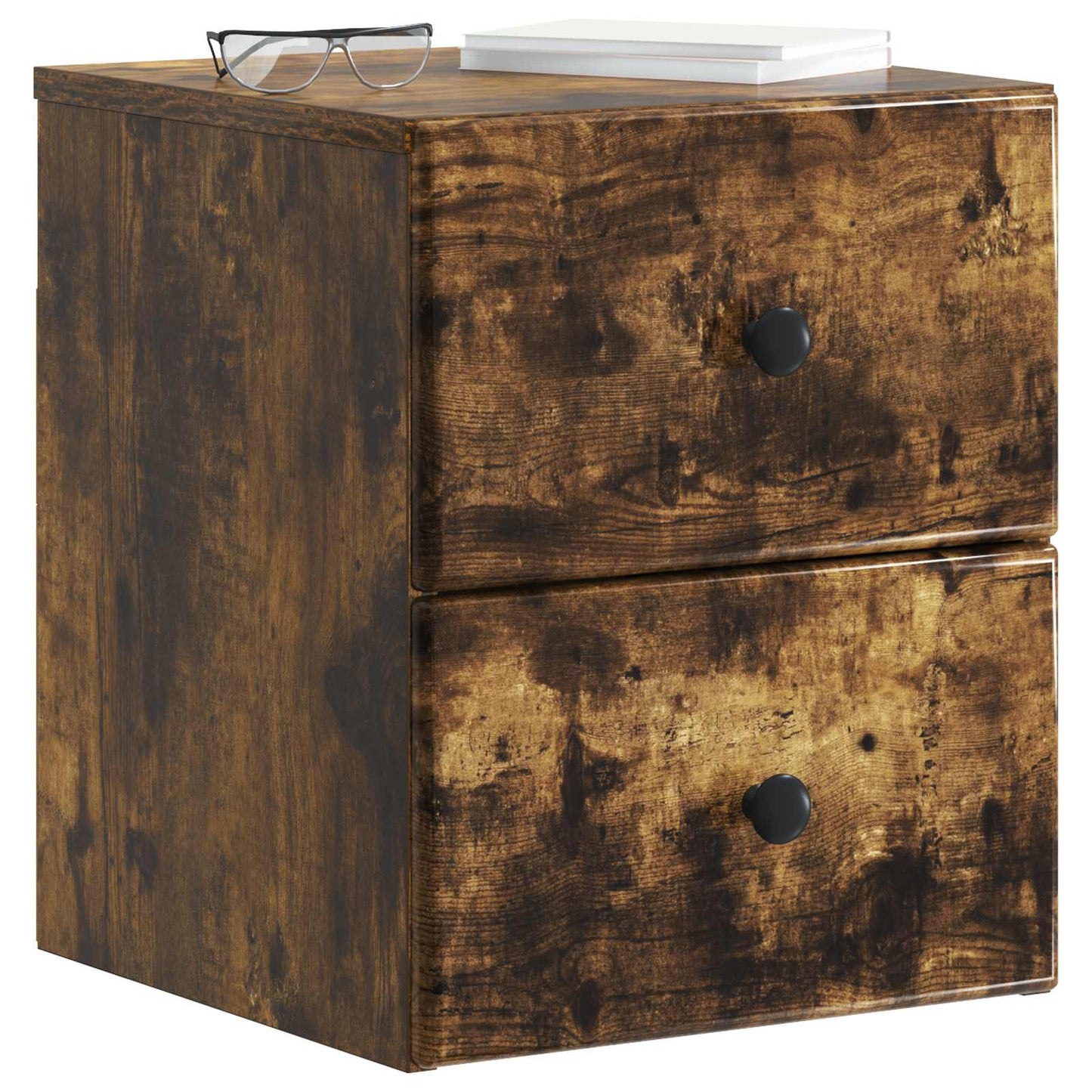 Wall-Mounted Bedside Cabinet 2 pcs Smoked Oak 34.5 x 33 x 40 cm