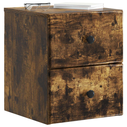 Wall-Mounted Bedside Cabinet 2 pcs Smoked Oak 34.5 x 33 x 40 cm