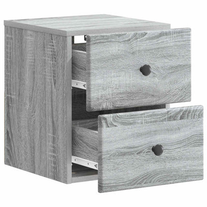 Wall-Mounted Bedside Cabinet Grey Sonoma 34.5 x 33 x 40 cm
