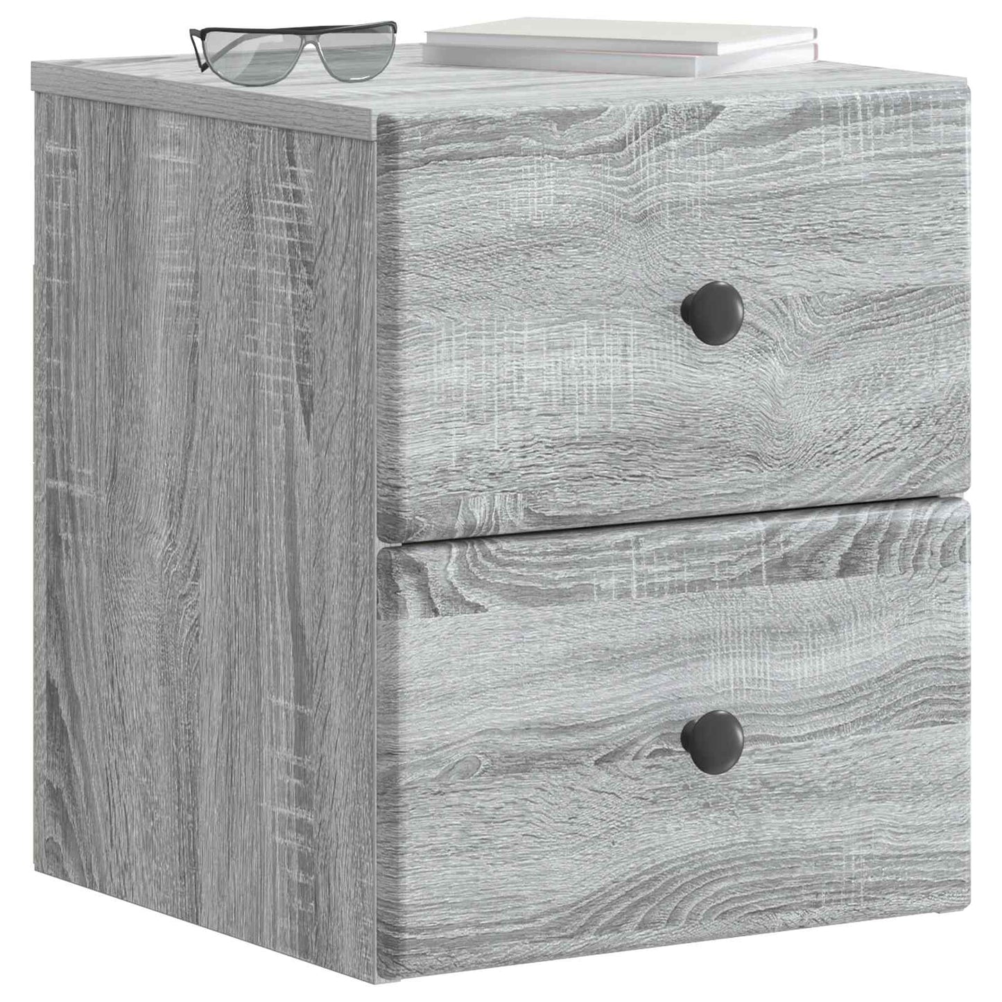 Wall-Mounted Bedside Cabinet Grey Sonoma 34.5 x 33 x 40 cm