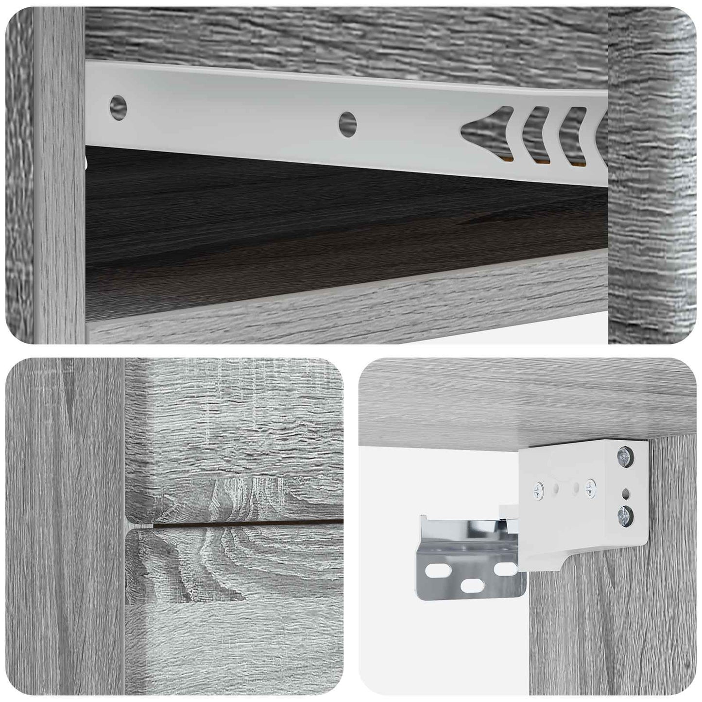 Wall-Mounted Bedside Cabinet 2 pcs Grey Sonoma