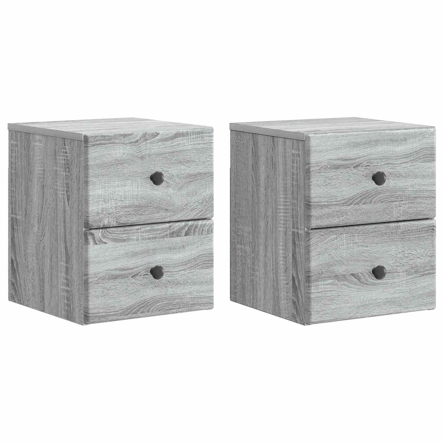 Wall-Mounted Bedside Cabinet 2 pcs Grey Sonoma