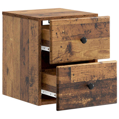 Wall-Mounted Bedside Cabinet Old Wood 34.5 x 33 x 40 cm