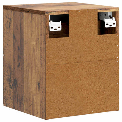 Wall-Mounted Bedside Cabinet Old Wood 34.5 x 33 x 40 cm