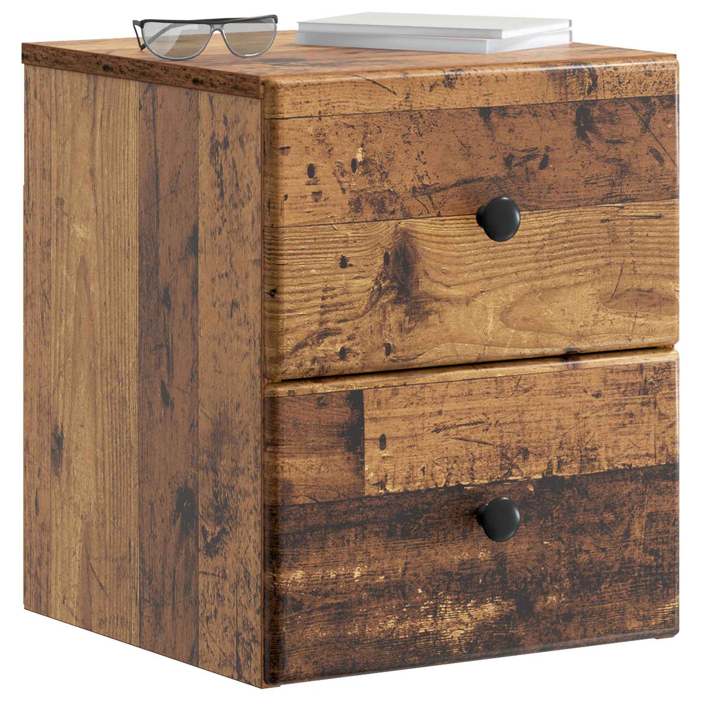Wall-Mounted Bedside Cabinet Old Wood 34.5 x 33 x 40 cm