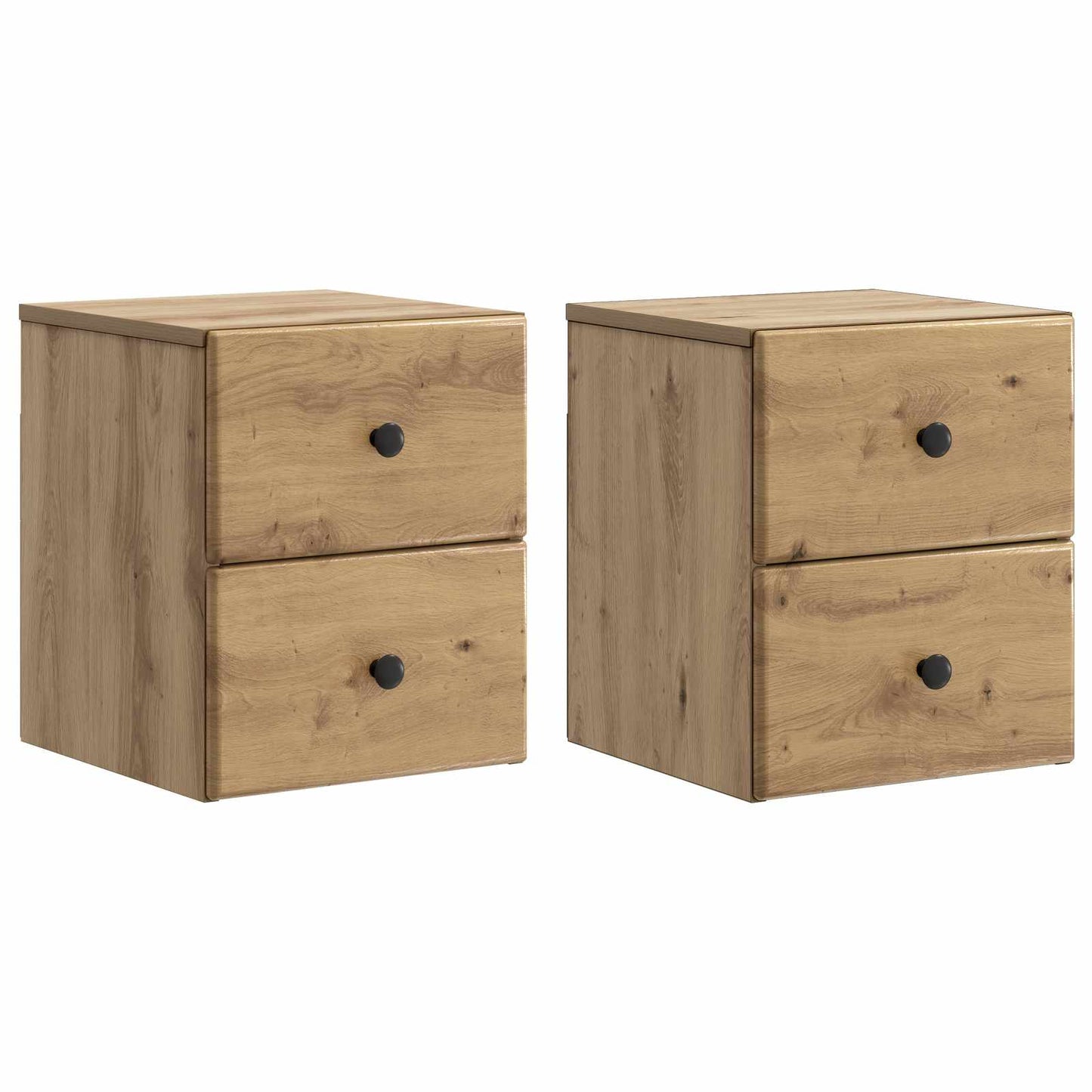 Wall-Mounted Bedside Cabinet 2 pcs Artisan Oak Engineered Wood