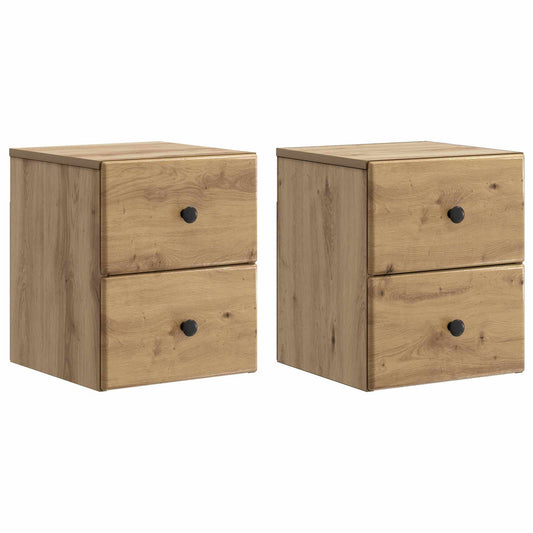 Wall-Mounted Bedside Cabinet 2 pcs Artisan Oak Engineered Wood