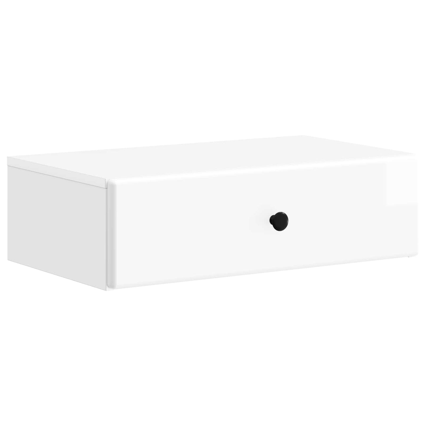 Wall-Mounted Side Table High Gloss White 59 x 34.5 x 17 cm