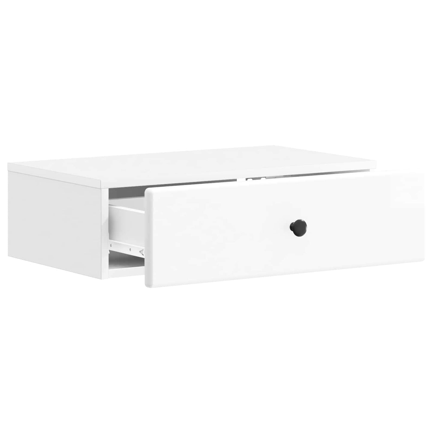 Wall-Mounted Side Table High Gloss White 59 x 34.5 x 17 cm