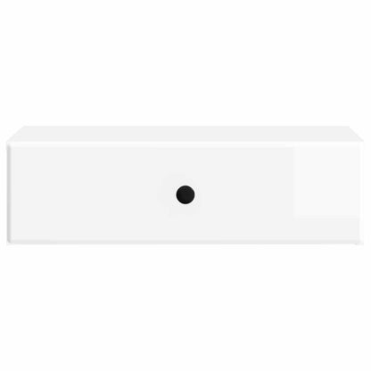 Wall-Mounted Side Table High Gloss White 59 x 34.5 x 17 cm
