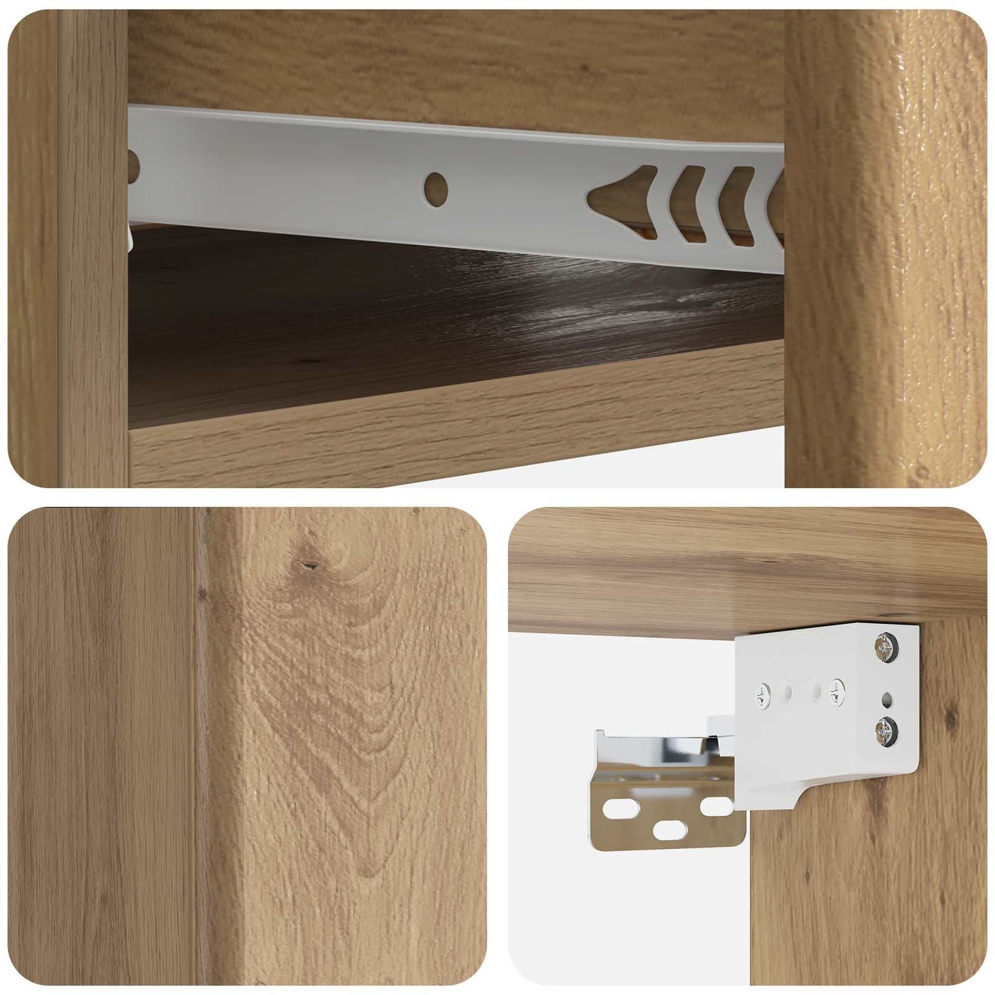 Wall-Mounted Side Table Artisan Oak 59 x 34.5 x 17 cm