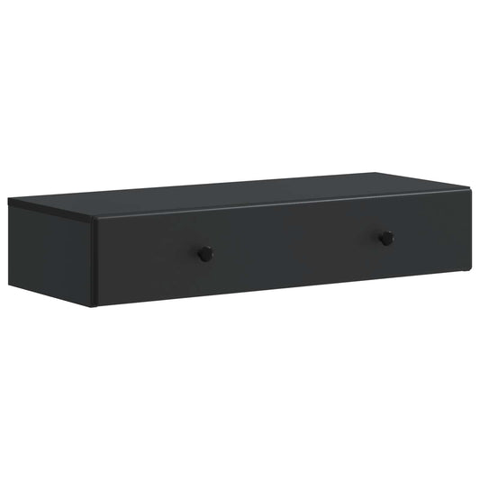 Wall-Mounted Side Table Wall-mounted Black 87.5 x 34.5 x 17 cm