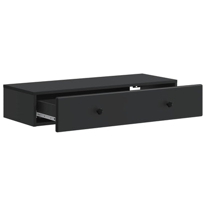 Wall-Mounted Side Table Wall-mounted Black 87.5 x 34.5 x 17 cm