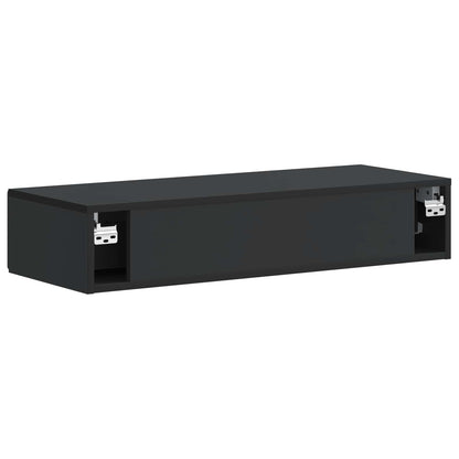 Wall-Mounted Side Table Wall-mounted Black 87.5 x 34.5 x 17 cm