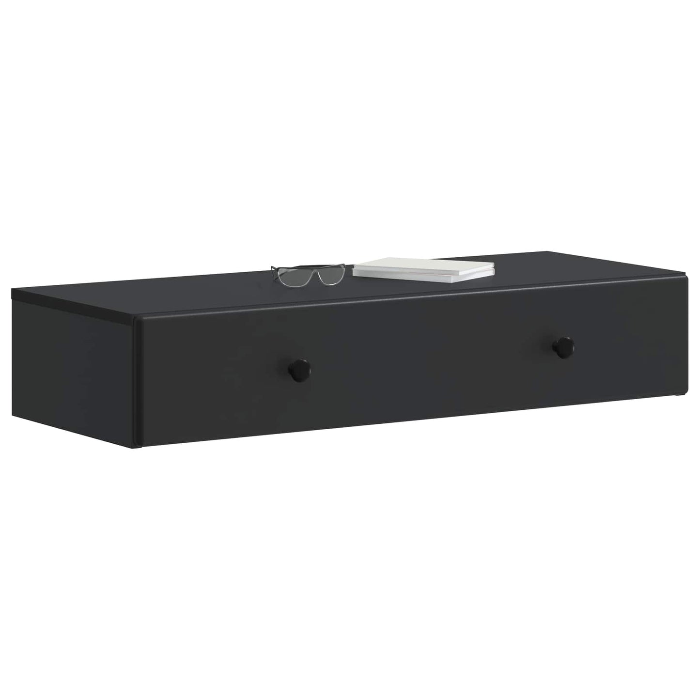 Wall-Mounted Side Table Wall-mounted Black 87.5 x 34.5 x 17 cm
