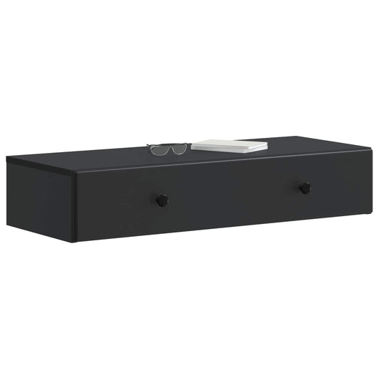 Wall-Mounted Side Table Wall-mounted Black 87.5 x 34.5 x 17 cm