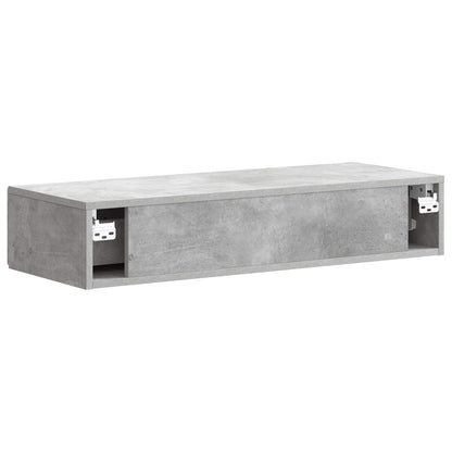 Wall-Mounted Side Table Concrete Grey 87.5 x 34.5 x 17 cm