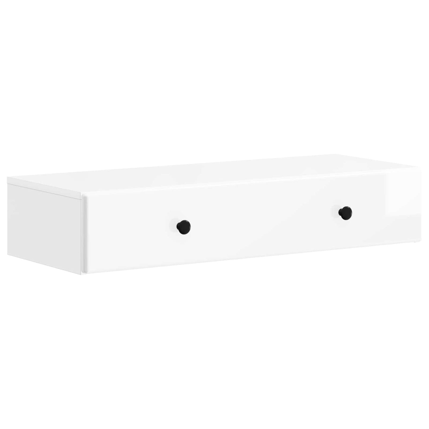 Wall-Mounted Side Table High Gloss White 87.5 x 34.5 x 17 cm